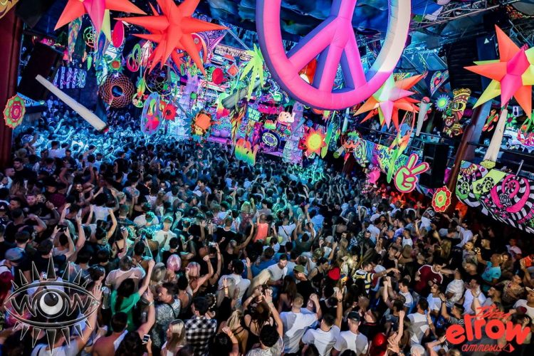 instalacion diseño noche club Amnesia Ibiza Elrow psicodelico