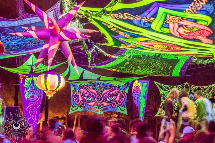 Transition festival beautiful outdoor psychedelic event artwork installation for hire