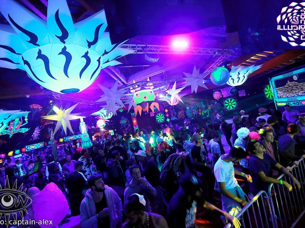 outer space themed decoration indoor dance event artwork immersive experience